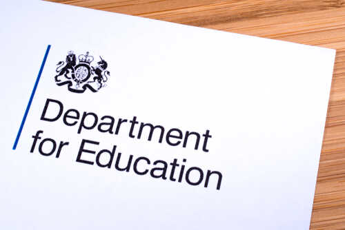 shutterstock_1351139729.jpg Official document from the Department for Education
