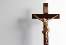Wooden crucifix with a figure of Jesus Christ