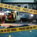 Shots Fired: Federal Agents’ Aggressive Move Sparks Outrage Police line cordoning off a crime scene with an ambulance in the background