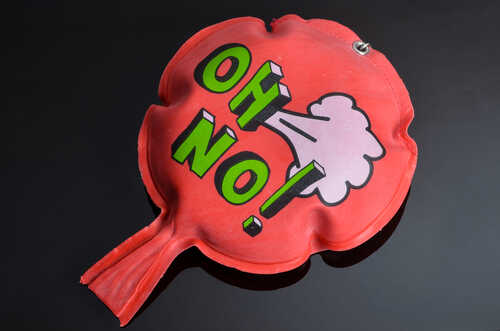A red comic-style speech bubble with the text 'OH NO!'