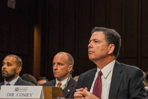 James Comey testifying before a Senate committee