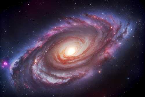 shutterstock_2257391355.jpg A vibrant spiral galaxy with swirling colors and bright core