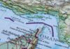 Hormuz Shutdown–Trump’s Ultimatum Stuns Allies Detailed geographical map showing the Strait of Hormuz and surrounding areas