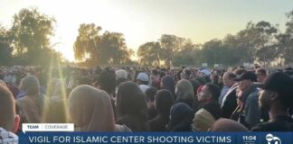 Hundreds gather at vigil to honor victims of San Diego Islamic Center mass shooting