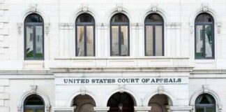 Facade of the United States Court of Appeals with arched windows