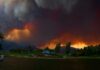 Lightning SLAMS Golfer — Camera Rolls Dramatic sky filled with smoke and fire colors over a lake