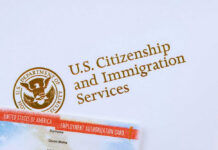 Blue States Rush Trump Rule Showdown U.S. Citizenship and Immigration Services logo with document.